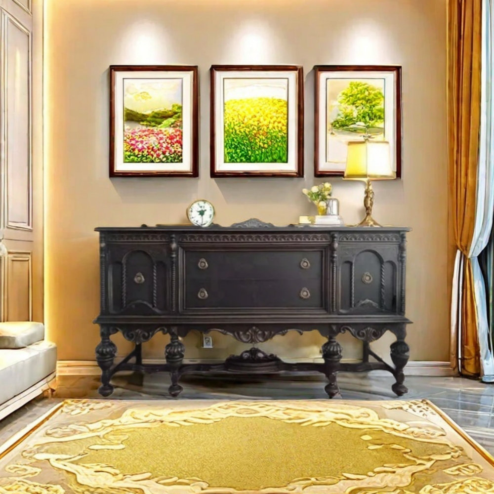 European+Vintage+Solid+Wood+